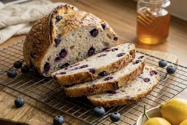 Lemon Blueberry Sourdough Bread with perfect pH for optimal oven spring