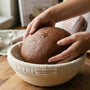 Making chocolate sourdough bread by hand