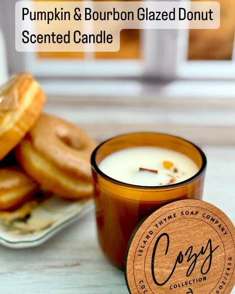 Pumpkin & Bourbon Glazed Donut Scented Candle - Island Thyme Soap Co