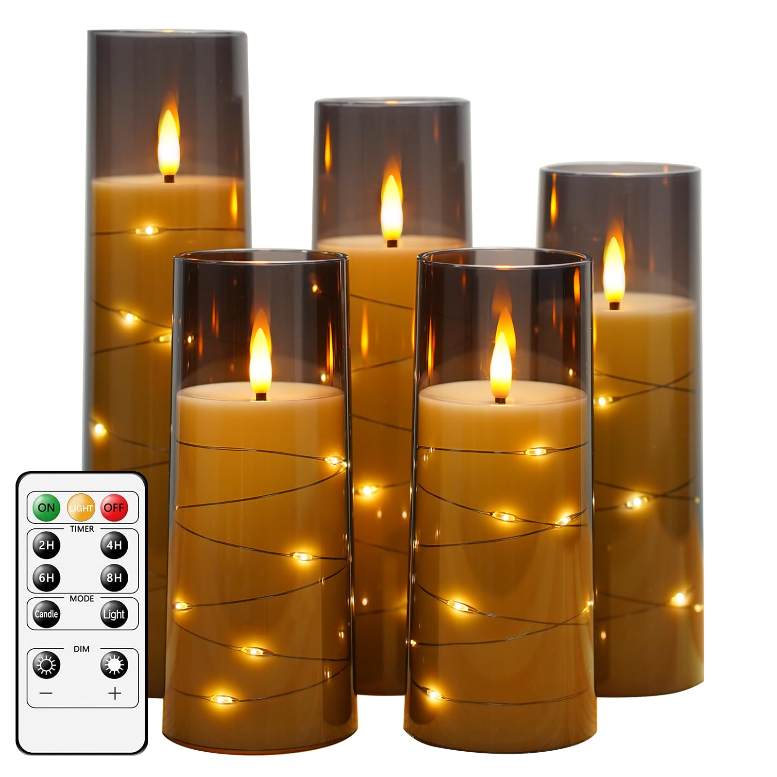 5 Pc Flickering Flameless LED Candles - Island Thyme Soap Company