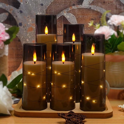 5 Pc Flickering Flameless LED Candles - Island Thyme Soap Company