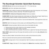 Quick-start summary for The Sourdough Scientist on a white background