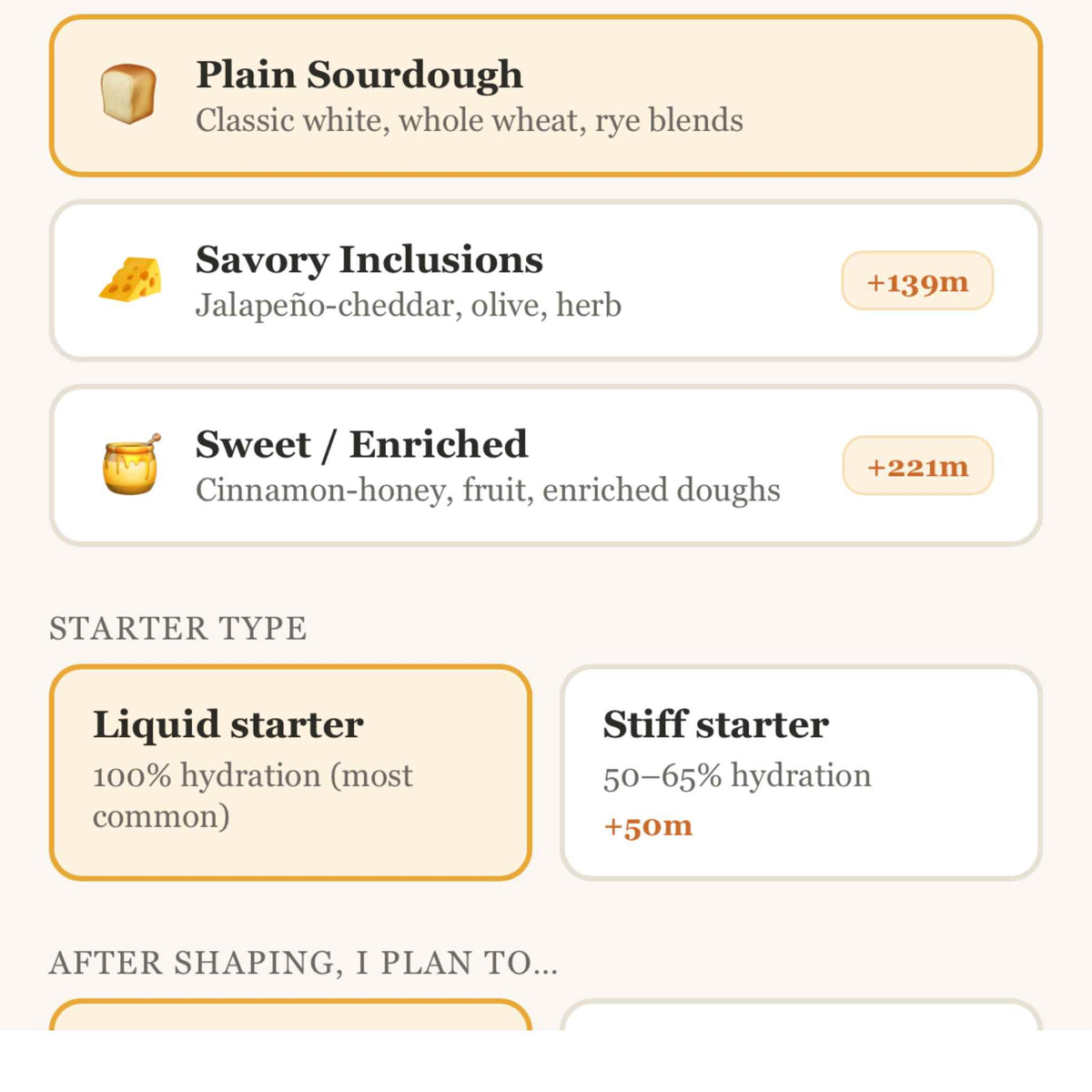 DoughPace sourdough companion app showing the bulk fermentation dashboard with dough pace gauge, temperature log, and stretch-and-fold reminders