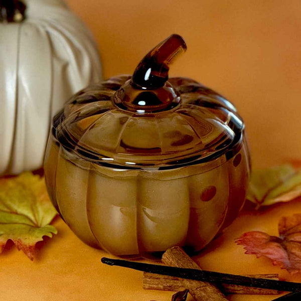 Limited Edition Glass Pumpkin Candle - Honey Roasted Pumpkin & Chai Spice