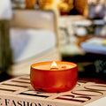 Fireside Embers Candle in red bubble tin