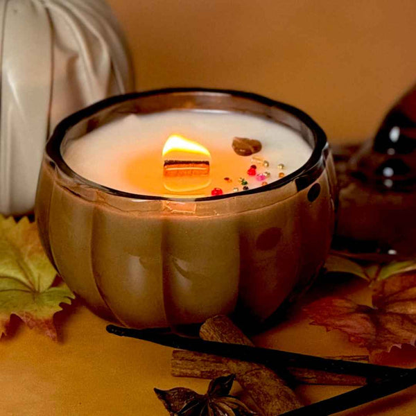 Limited Edition Glass Pumpkin Candle - Honey Roasted Pumpkin & Chai Spice