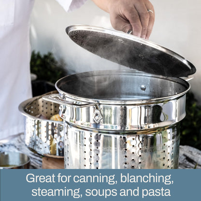 All - Clad 12 Quart Stainless Steel Multi - Pot with Strainer - Island Thyme Soap Company