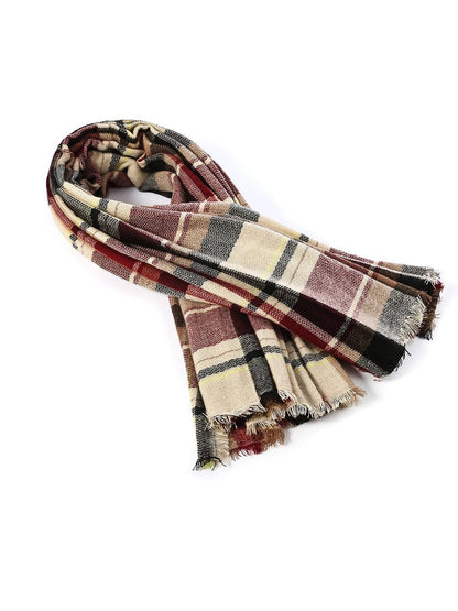 American Trends Women's Fall Winter Scarf Classic Tassel Plaid Scarf Warm Soft Chunky Large Blanket Wrap Shawl Scarves Pink Scarf - Island Thyme Soap Company