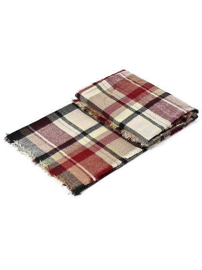 American Trends Women's Fall Winter Scarf Classic Tassel Plaid Scarf Warm Soft Chunky Large Blanket Wrap Shawl Scarves Pink Scarf - Island Thyme Soap Company