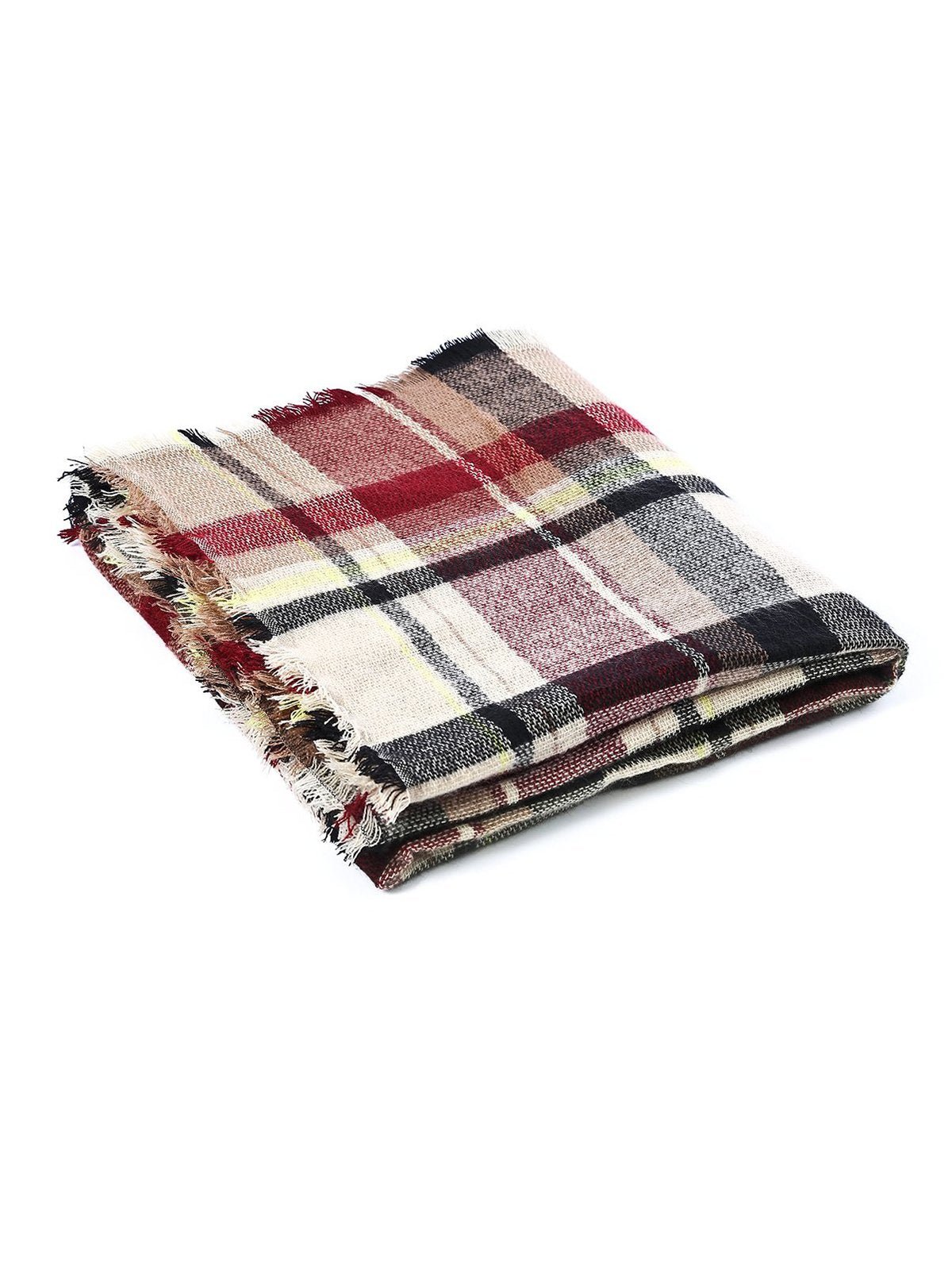 American Trends Women's Fall Winter Scarf Classic Tassel Plaid Scarf Warm Soft Chunky Large Blanket Wrap Shawl Scarves Pink Scarf - Island Thyme Soap Company