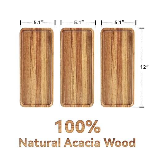 Anyvape Acacia Wood Serving Trays, Set of 3 - Island Thyme Soap Company