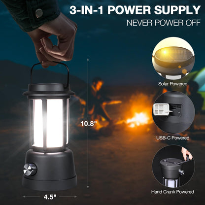 Camping Lantern, CT CAPETRONIX Lanterns for Power Outages 6000mAh, IPX5 Waterproof, Rechargeable Camping Lantern with Hand - Cranked, Solar Lantern Camping Essentials for/Tent/Hiking - Island Thyme Soap Company