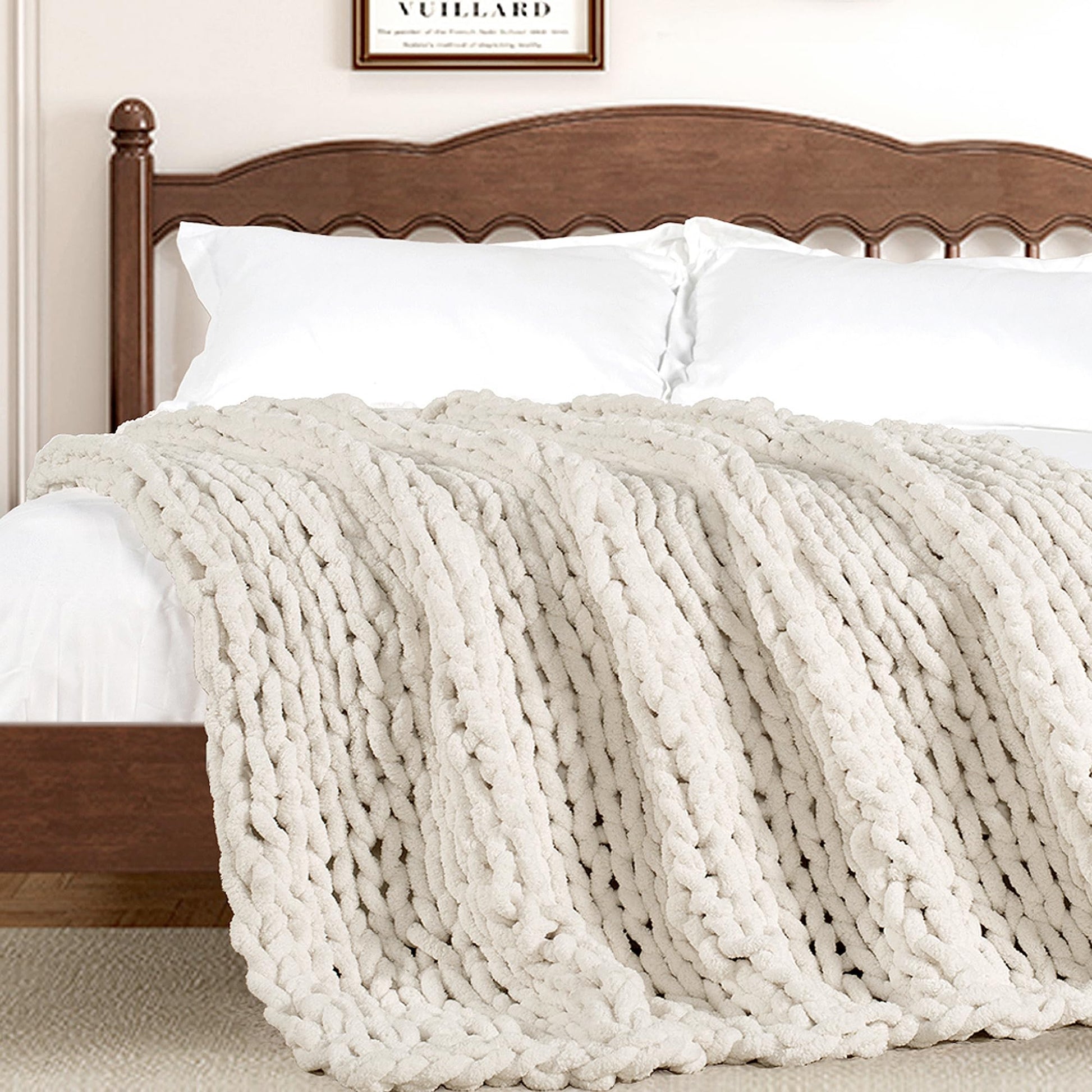 Chunky Chenille Cable Woven Throw Blanket - Island Thyme Soap Company