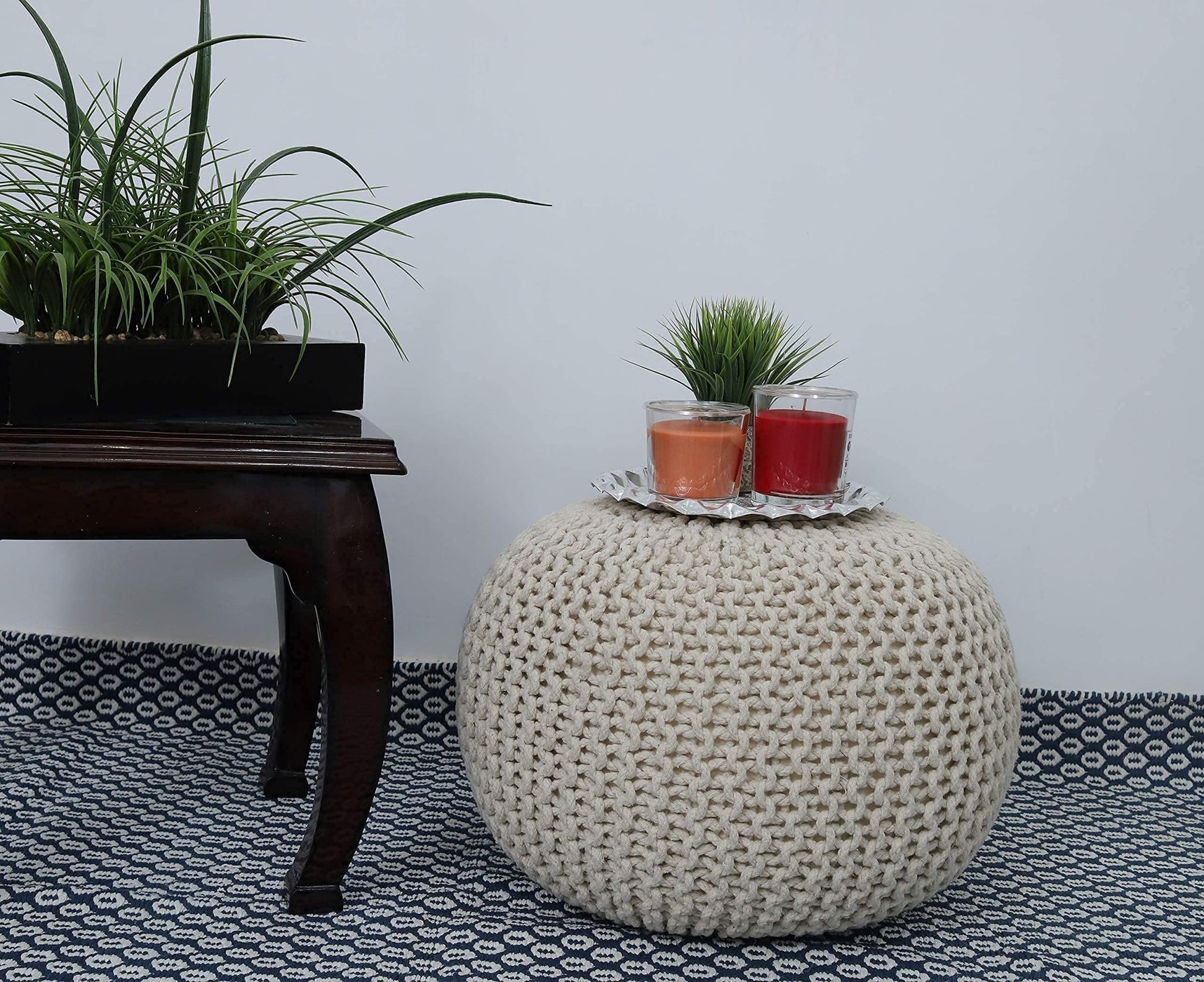 FRELISH DECOR Round Pouf Ottoman - Island Thyme Soap Company