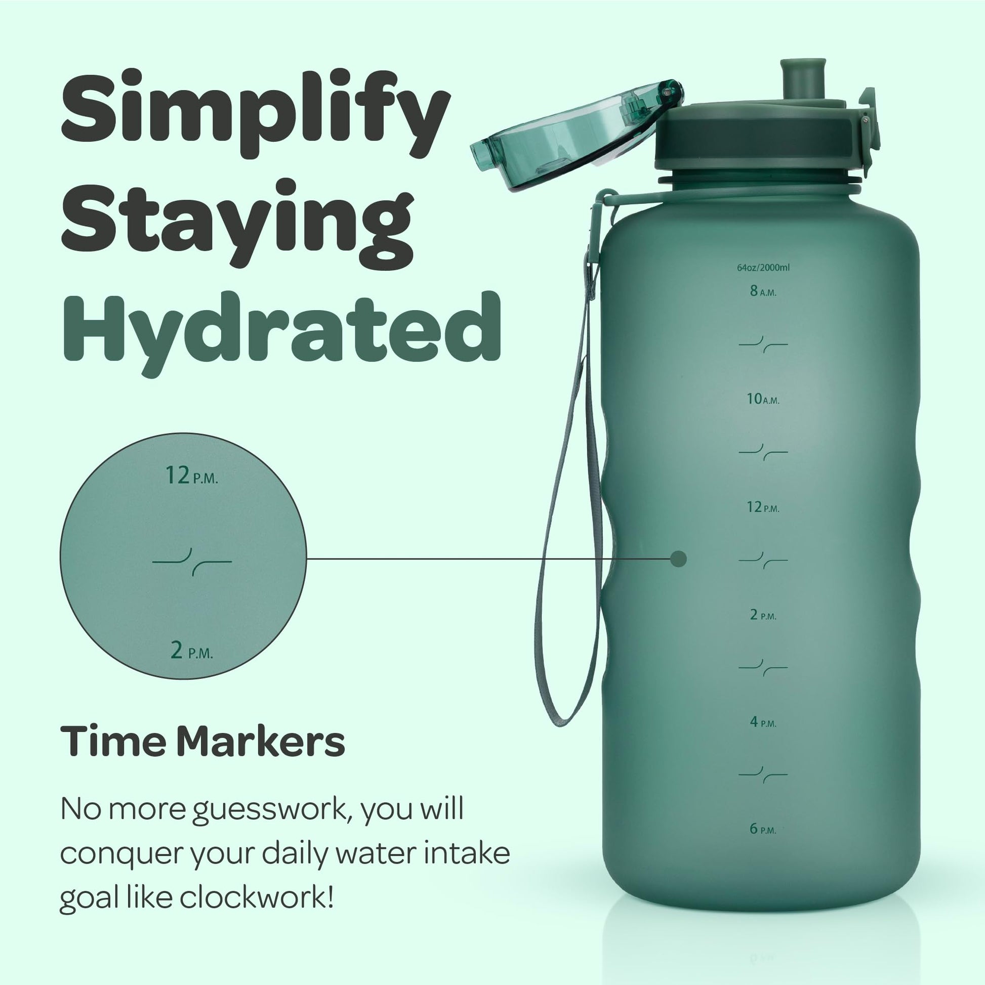 Hydracy Time Marker Water Bottle with Fruit Infuser - Island Thyme Soap Company