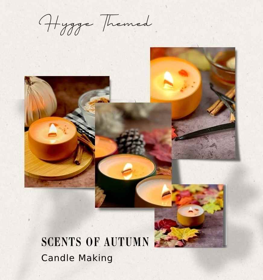 hygge themed scents of fall candle making flyer