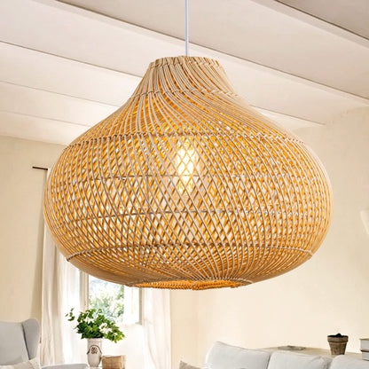 Large Hand Woven Boho Pendant Light - Island Thyme Soap Company