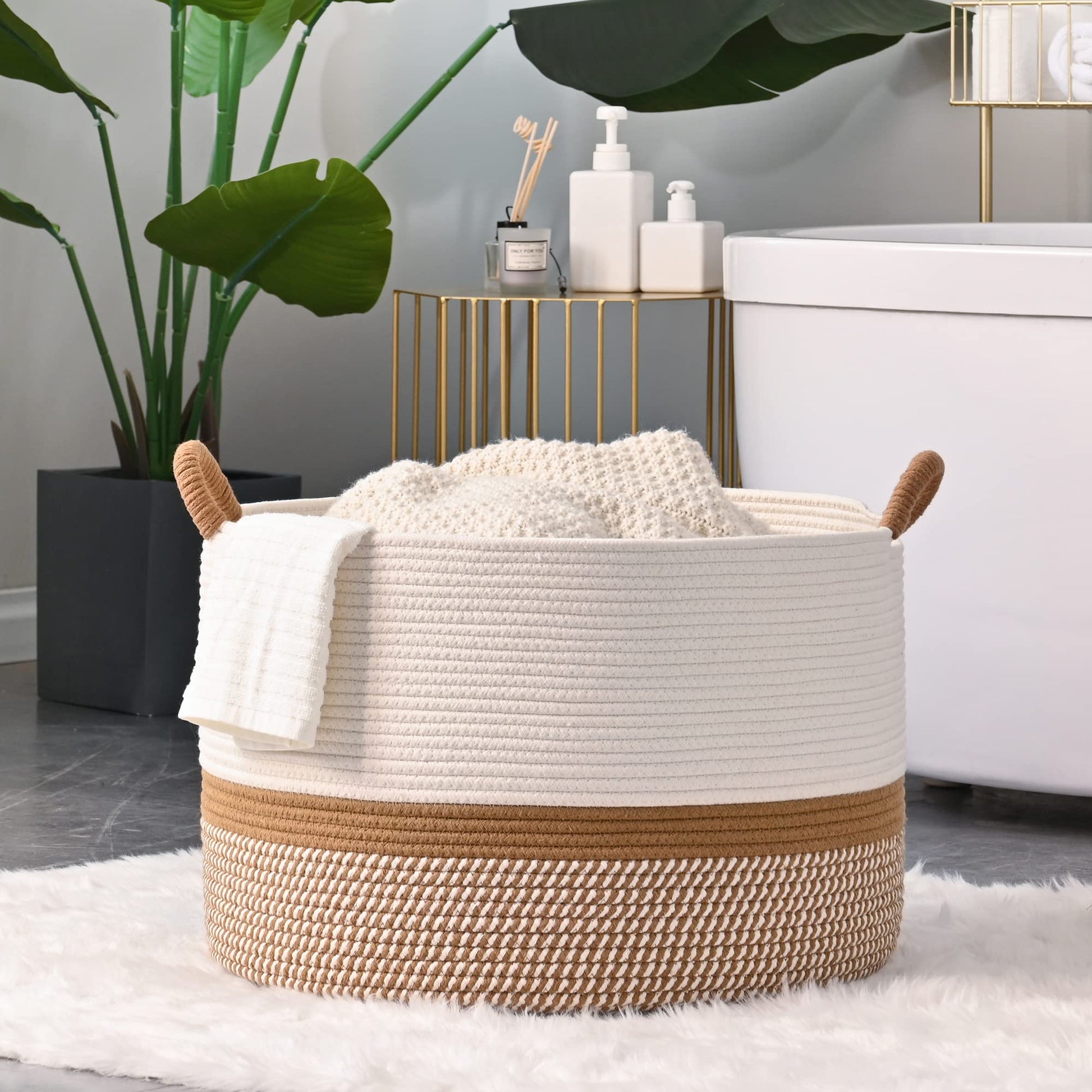 Large Woven Blanket Basket - Island Thyme Soap Company