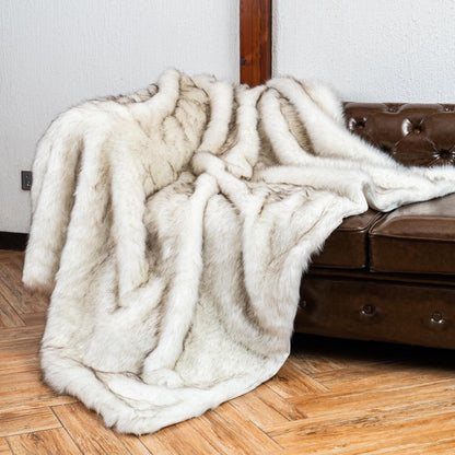 Luxury White Faux Fur Throw Blanket - Island Thyme Soap Company