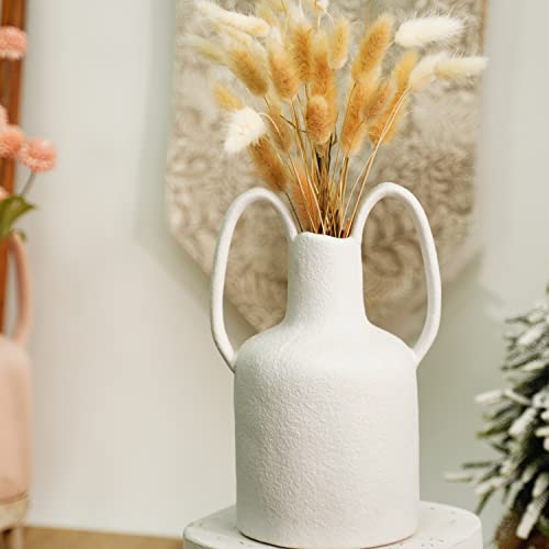 Mowtanco White Clay Matte Vase with a Double Ears Handle - Island Thyme Soap Company