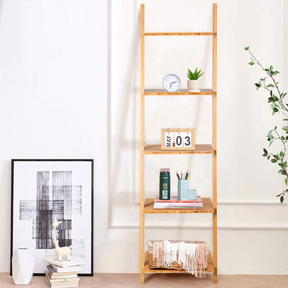 Tangkula Bamboo 5 - Tier Ladder Shelf - Island Thyme Soap Company