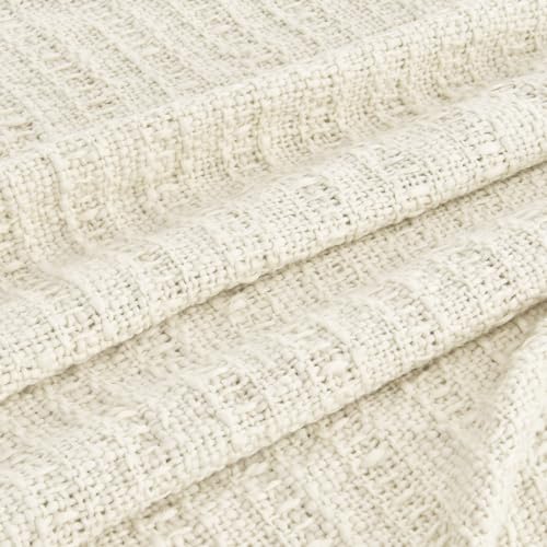 Textured Basket Weave Knit Throw Blanket with Fringe - Island Thyme Soap Company