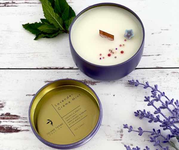 Lavender Crème Mint Candle - Island Thyme Soap Company